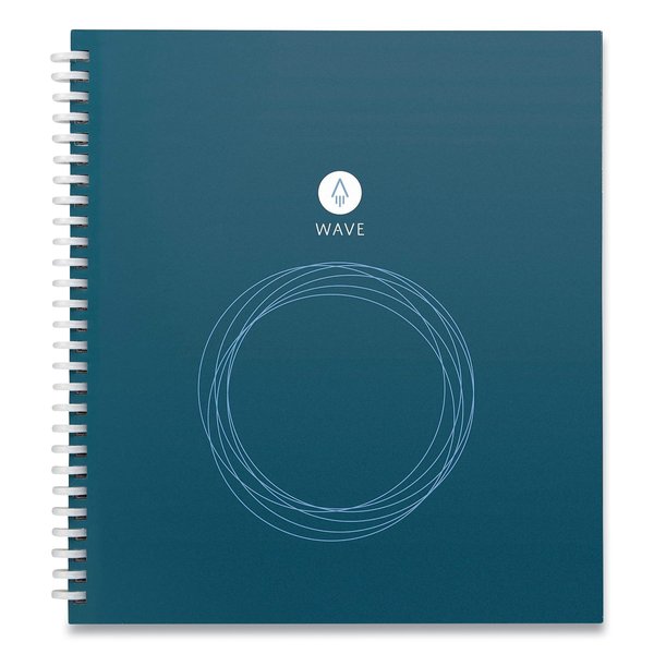 Rocketbook Wave Smart Reusable Notebook, Dotted Rule, Blue Cover, 9.5 x 8.5, 40 Sheets WAV-S-K-A